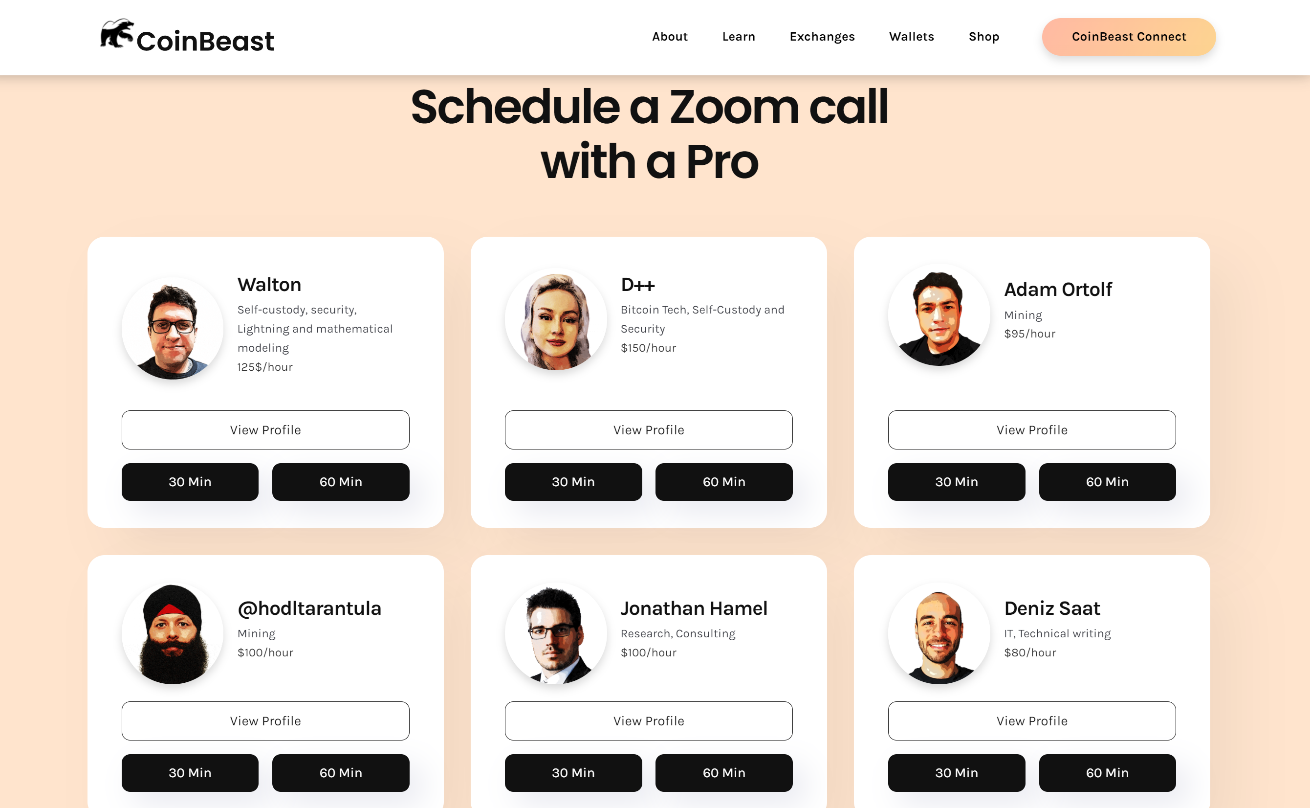 CoinBeast Connect - Consult with Bitcoin Pros