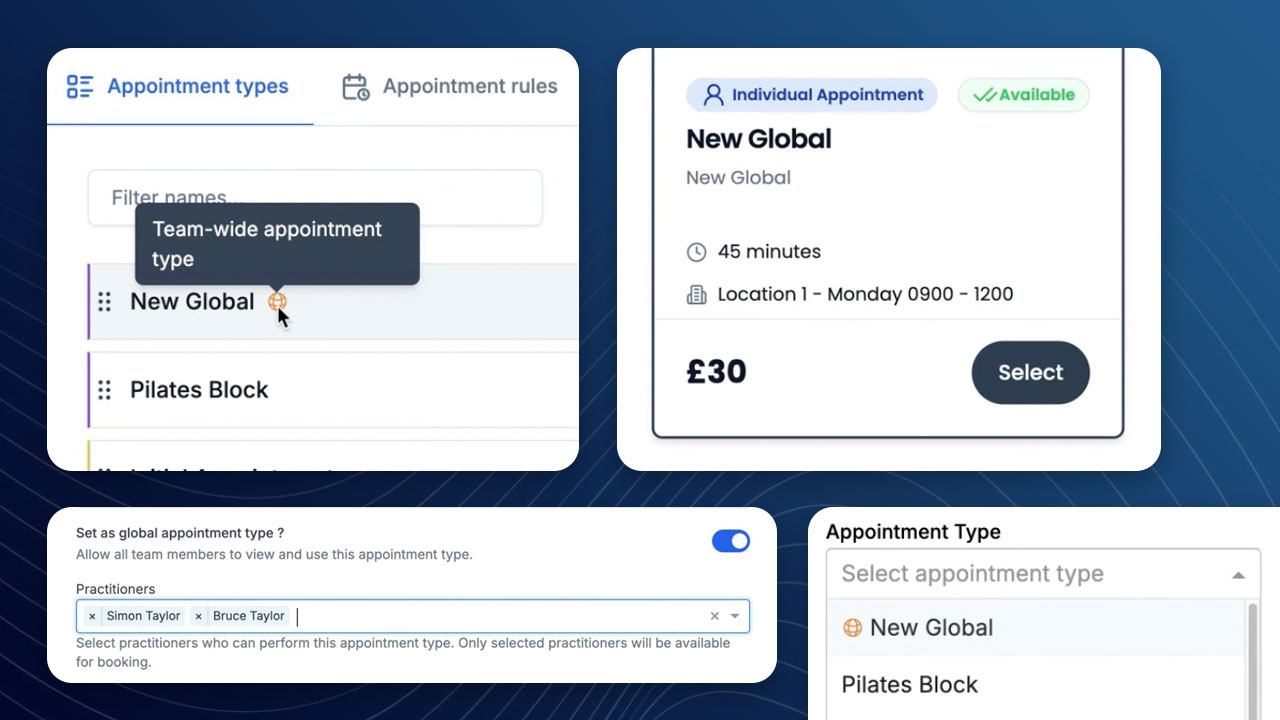 Setting Up Global Appointment Types for Your Team