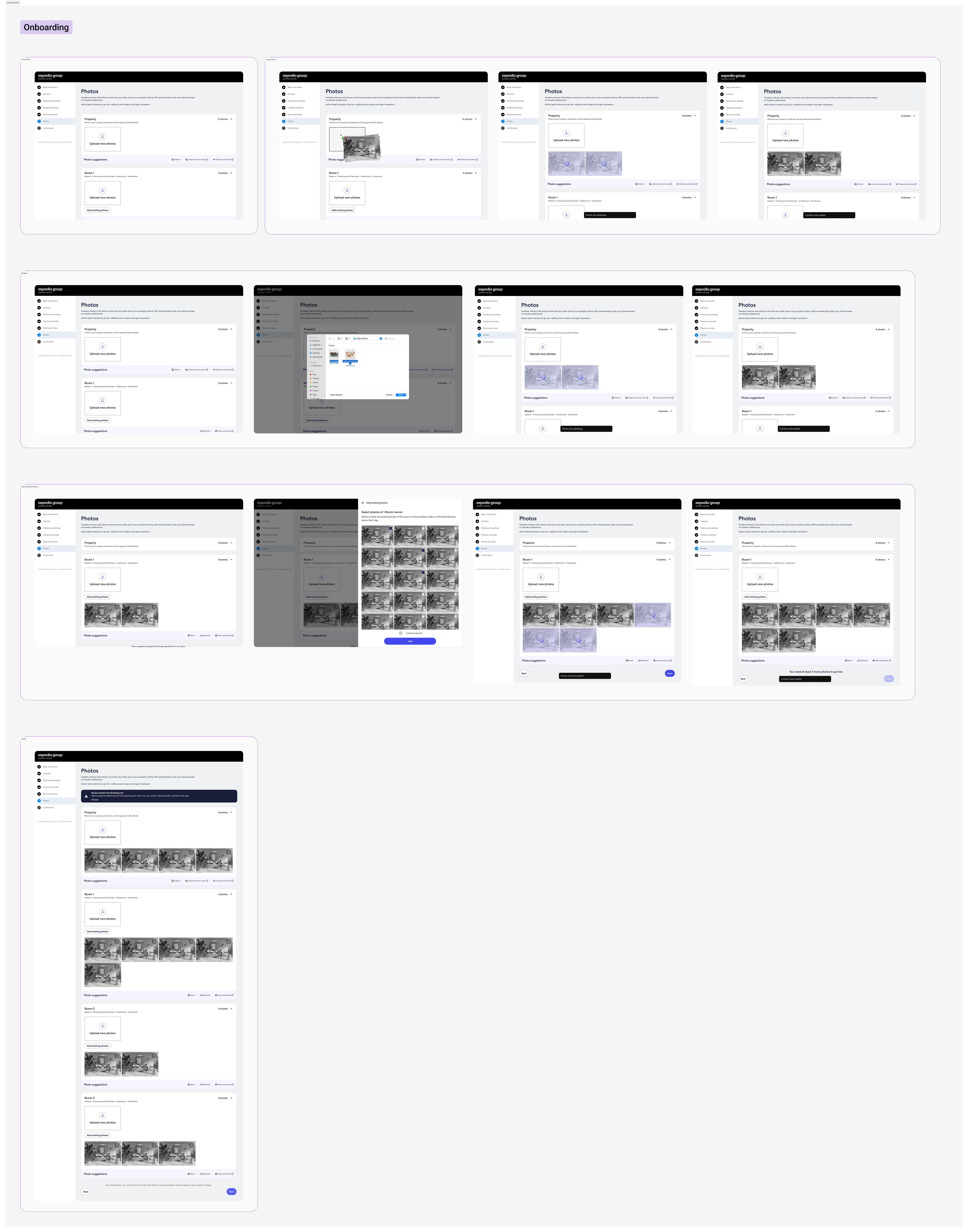 The golden path of the app navigation.