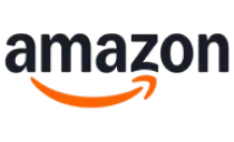 Amazon logo with a black lowercase lettering and an orange arrow underneath forming a smile from the letter a to z.