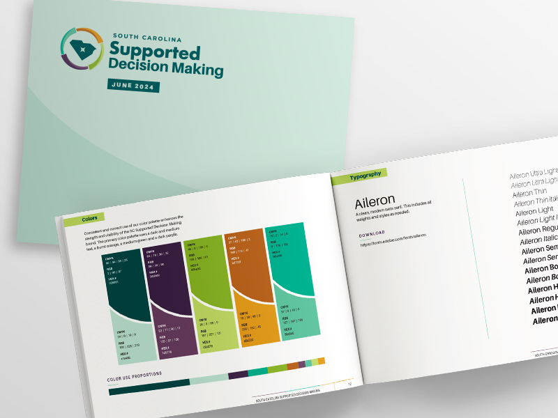 A preview image of the Able Supported Decision Making brand guidelines