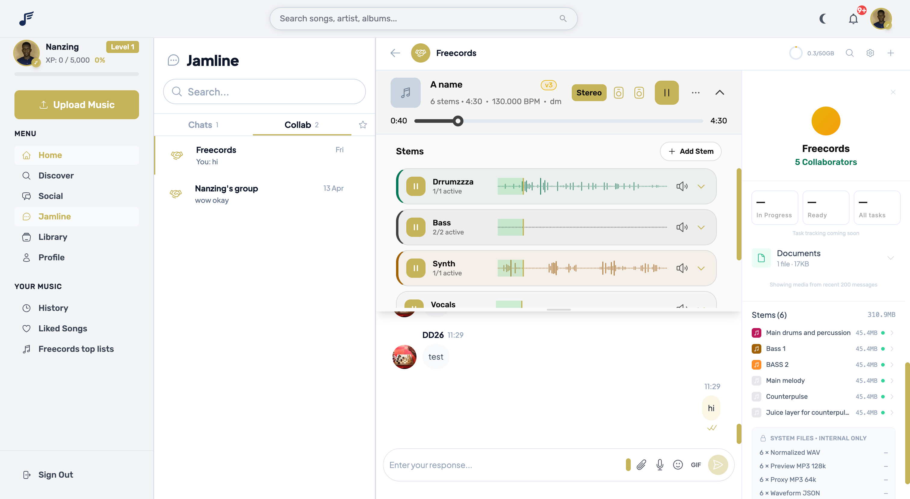 Dashboard mockup