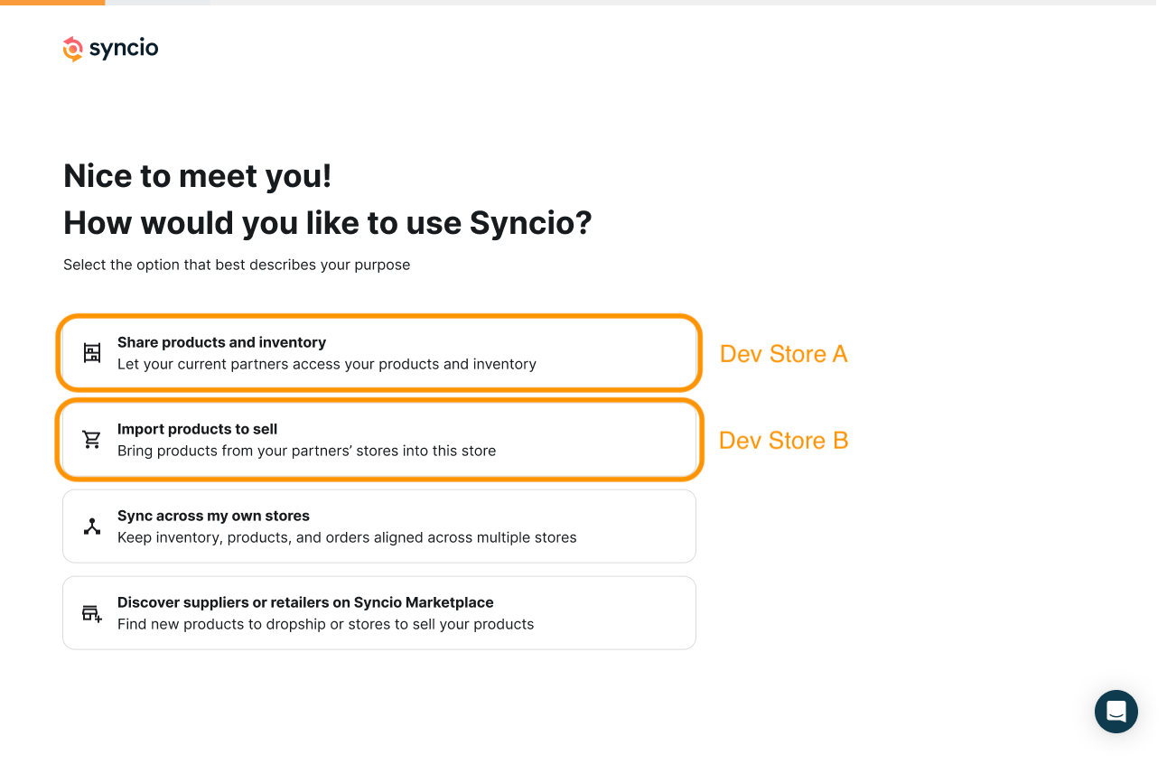 Choosing Source or Destination during onboarding