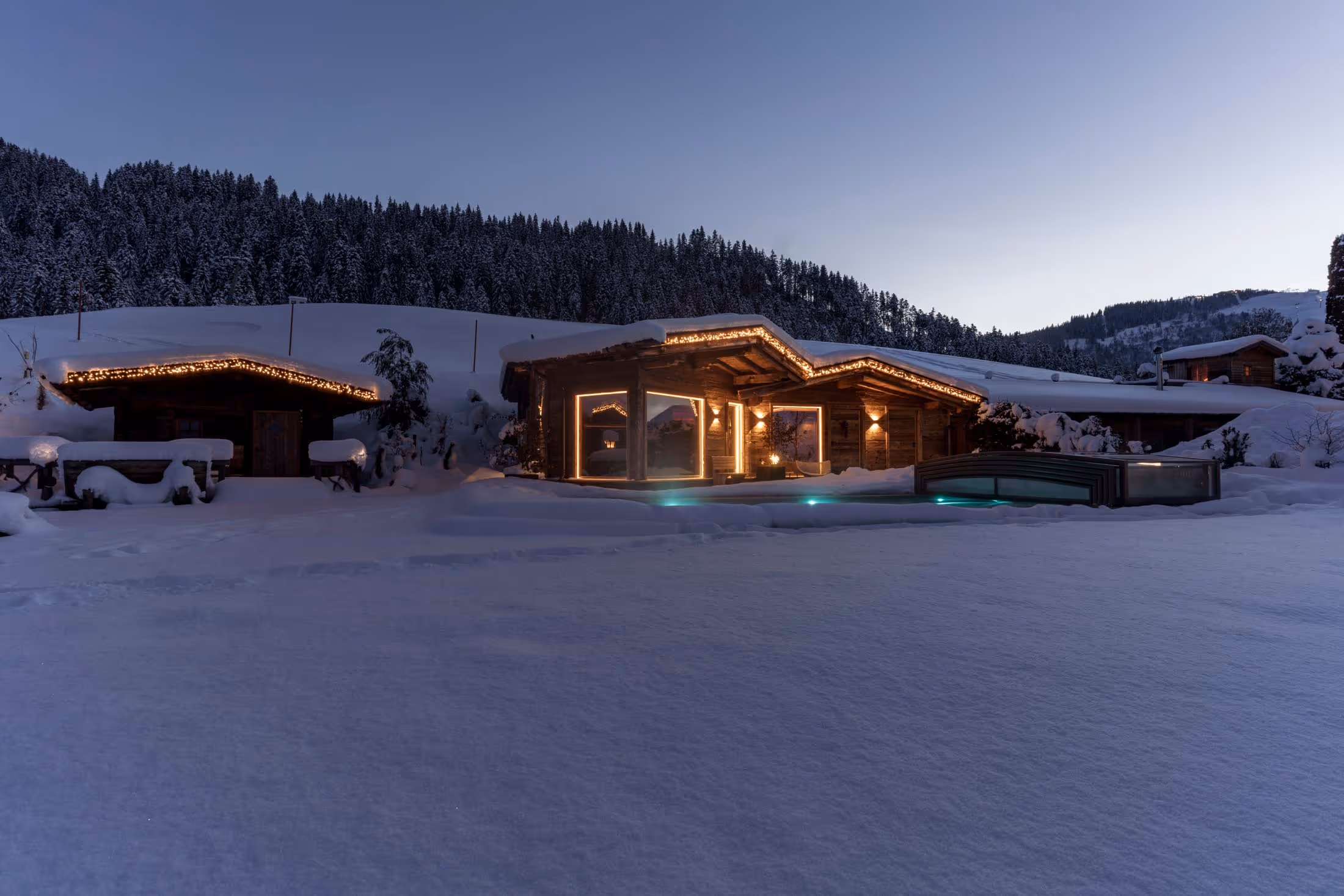 Naschberghof Wellnessbereich im Winter.