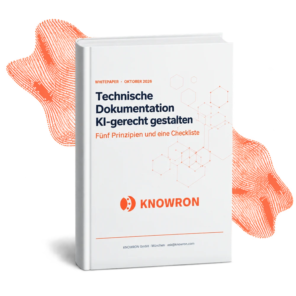 Whitepaper-Mockup: Technische Dokumentation KI-gerecht gestalten – Fünf Prinzipien und eine Checkliste