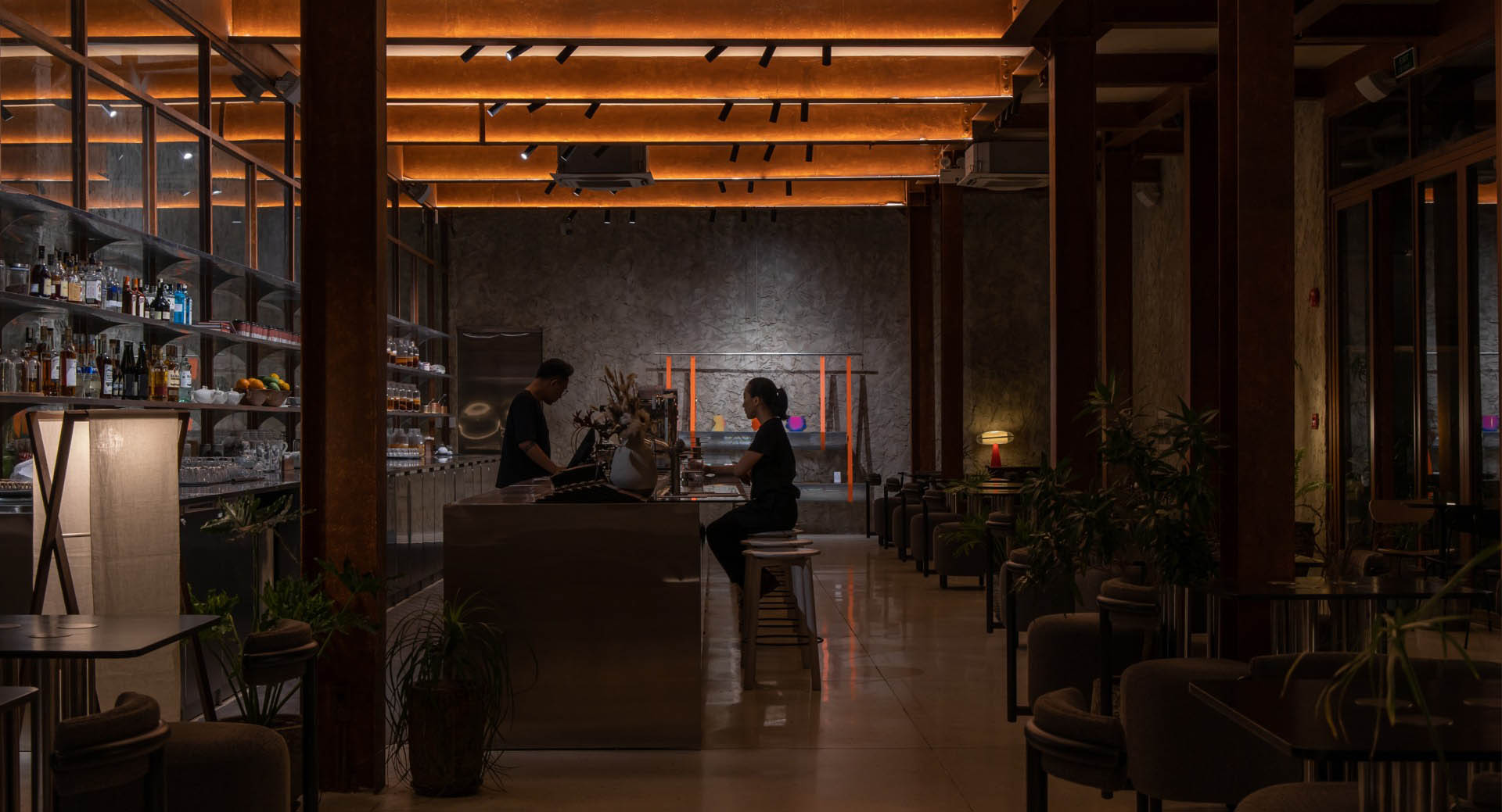 Interior design of the Shadow Lounge