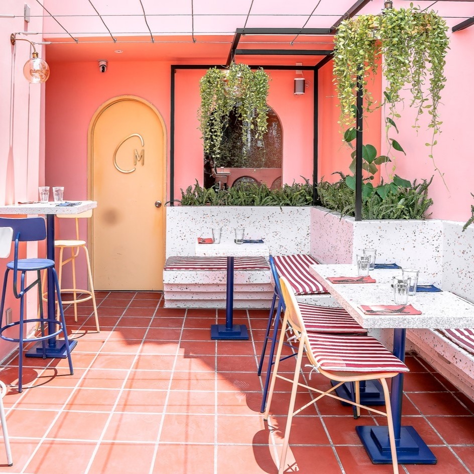 View inside Café Marcel