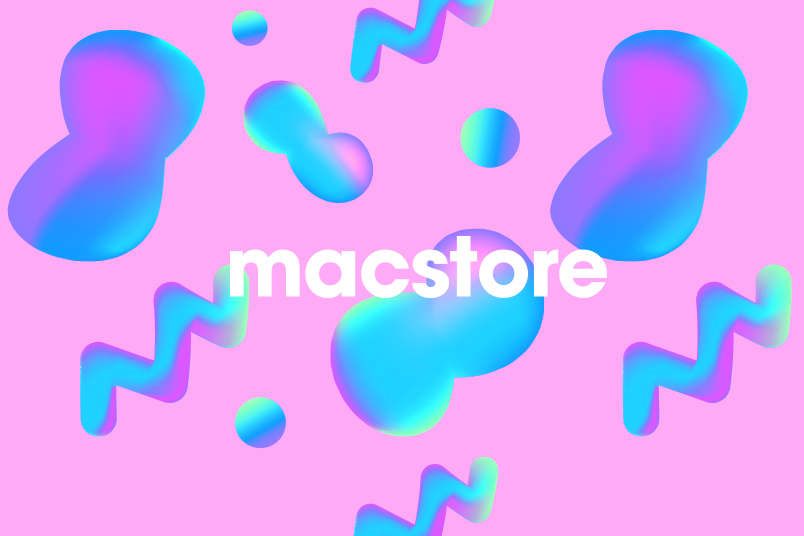 macstore wordmark on pattern