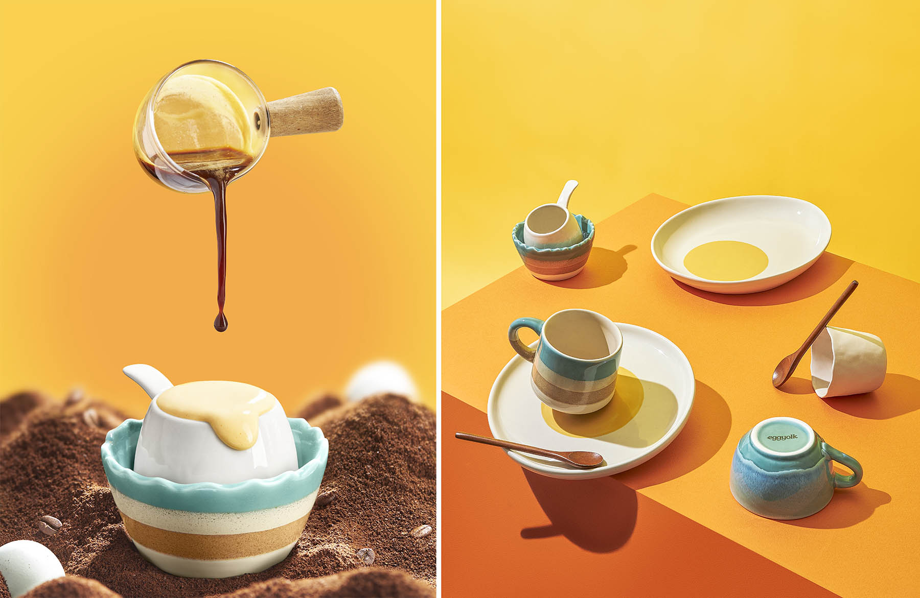 Eggyolk Coffee new logo and visual identity X Hands Collective 