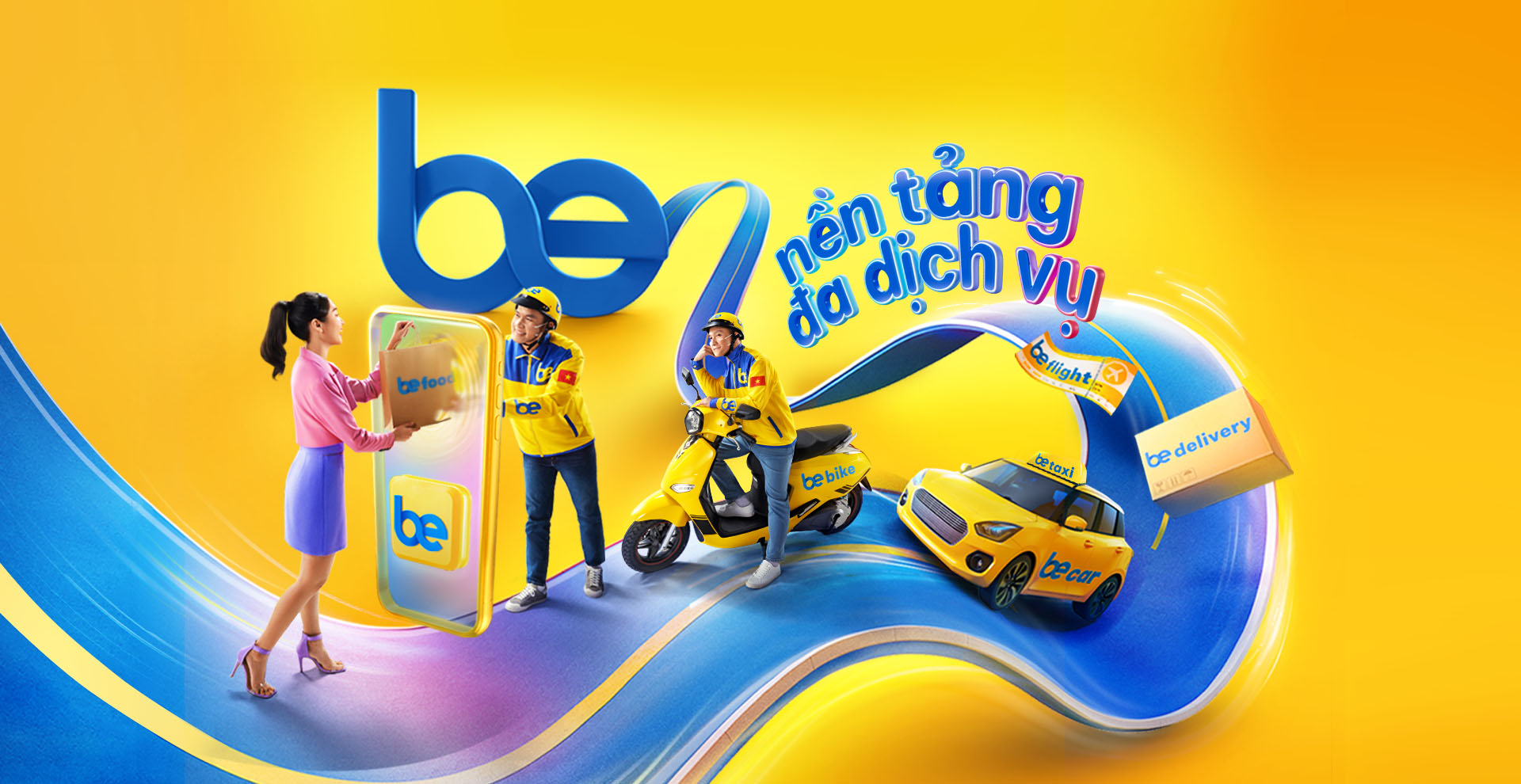 All BE Group offerings are showcased in a single key visual.