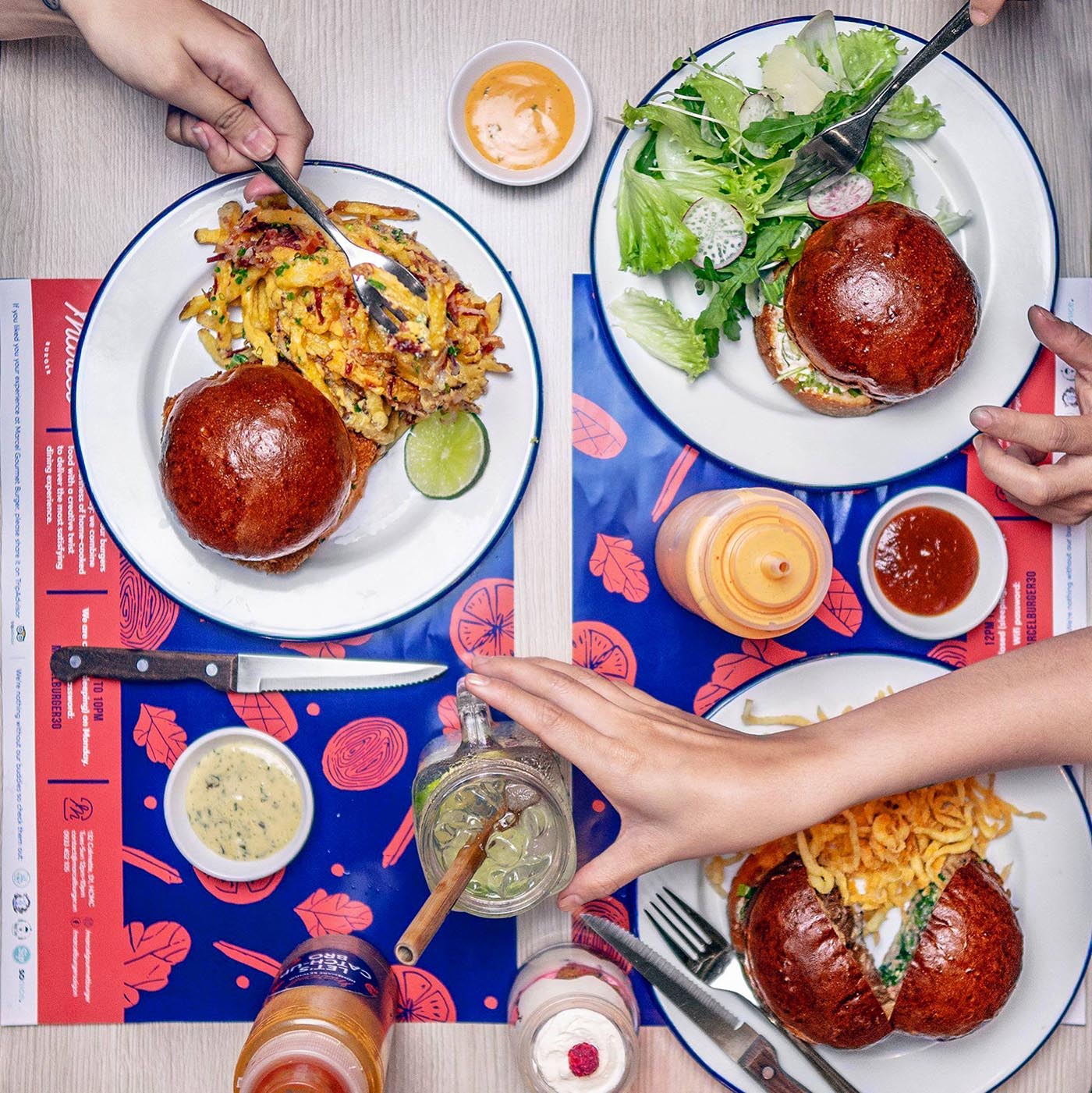 What it's like to sit at a table at Marcel's Gourmet Burger