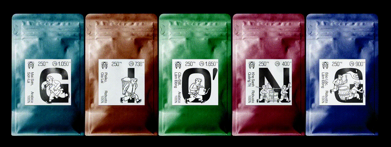 The innovative initial packaging scheme of Giong Café