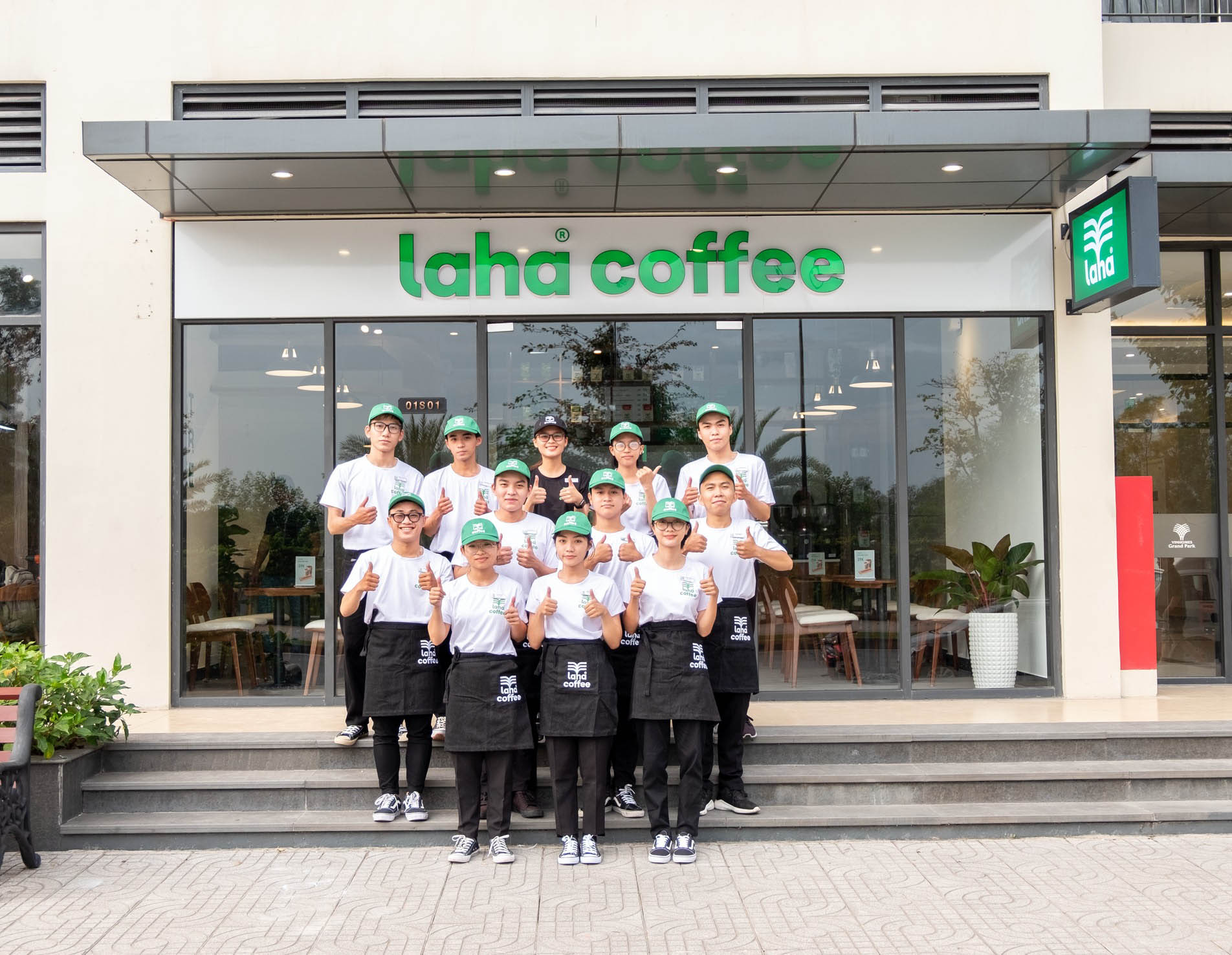 Laha Coffee's new look, as well as the new workwear design