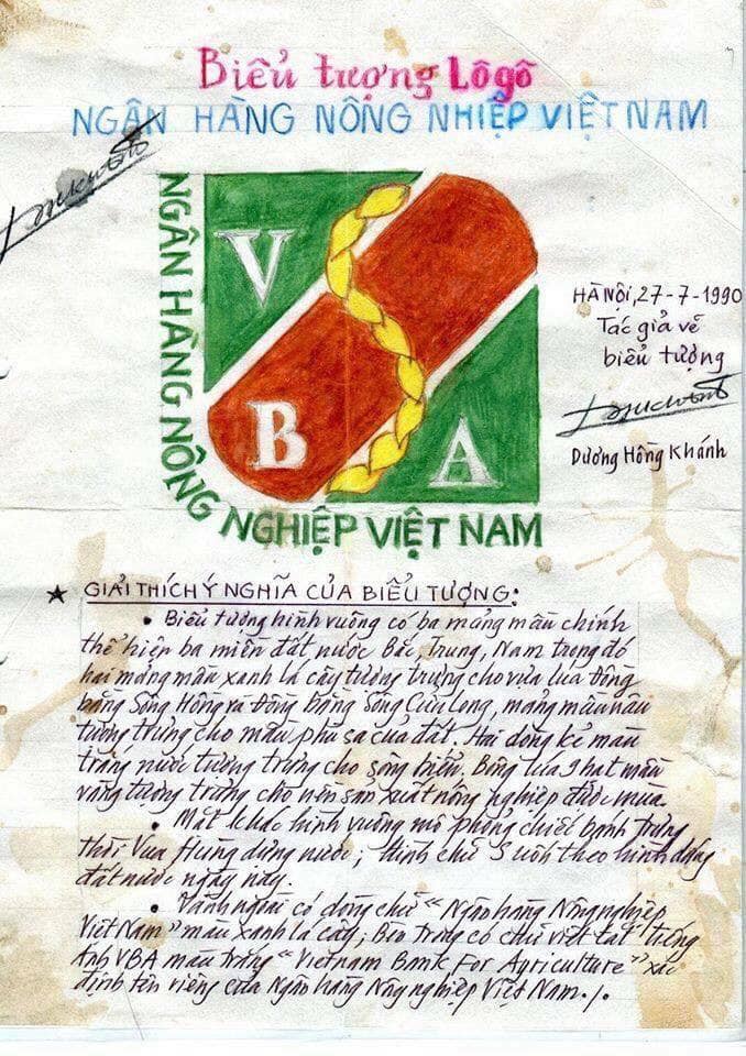 Original previous Agribank logo sketch by author Dương Hồng Khánh,
