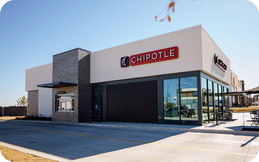 The exterior of Chipotle Mexican Grill, a popular fast-casual restaurant