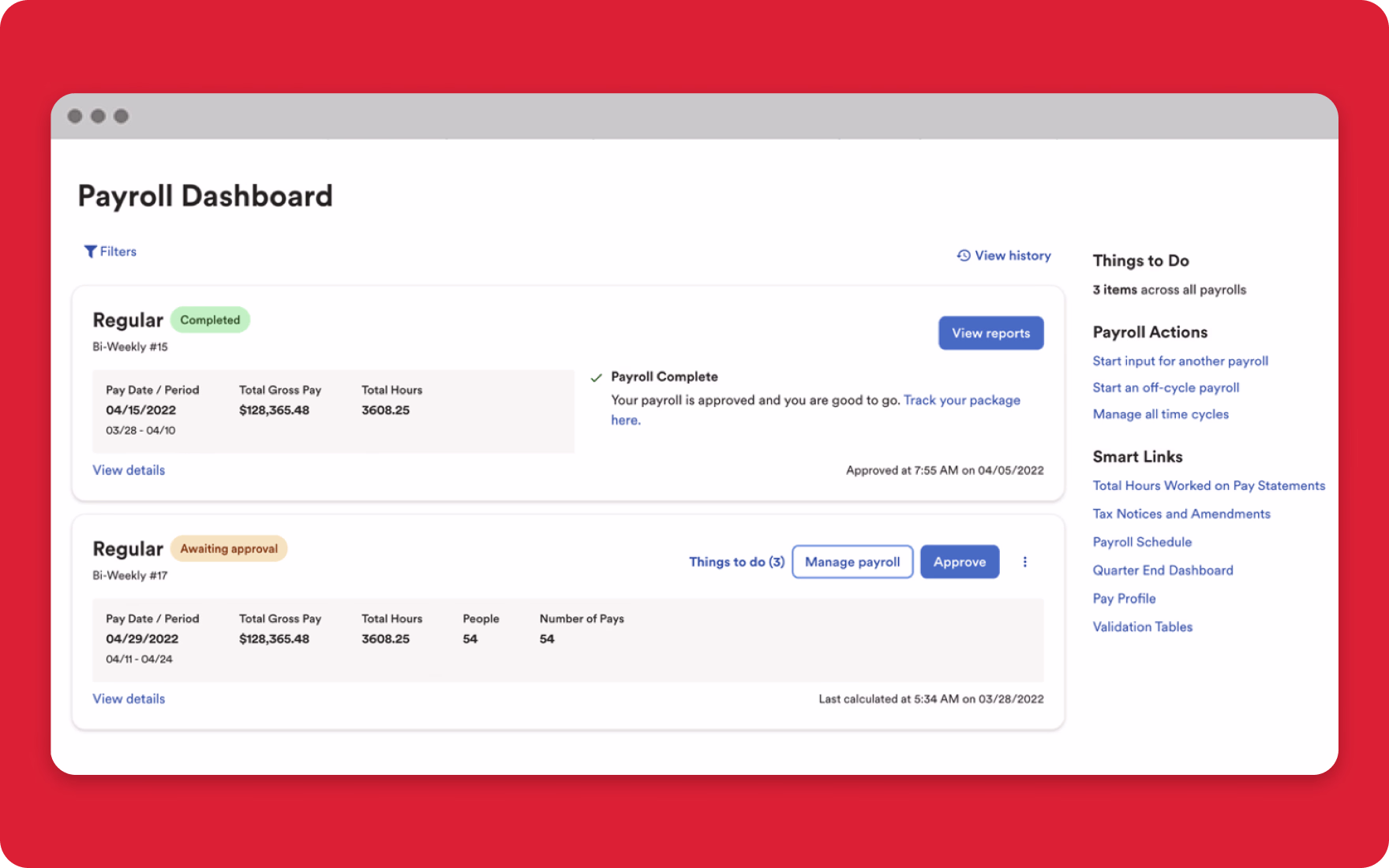 ADP payroll software platform used for multi-location business payroll processing