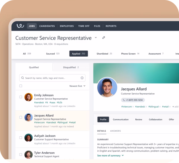 Workable restaurant hiring and applicant tracking platform.