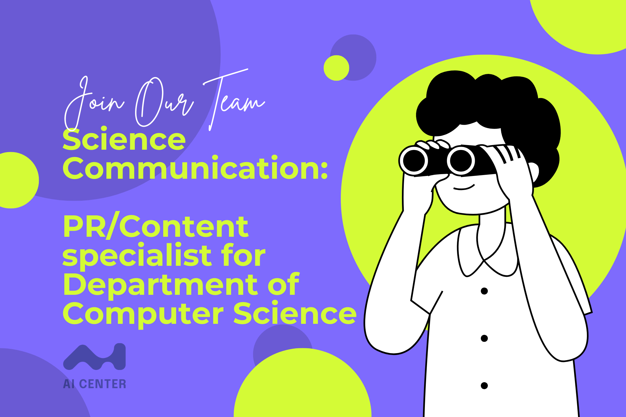 Science communication: PR/Content specialist for Department of Computer Science