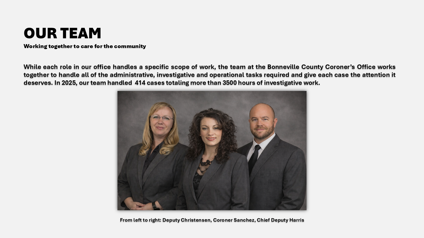 Coroner's office team