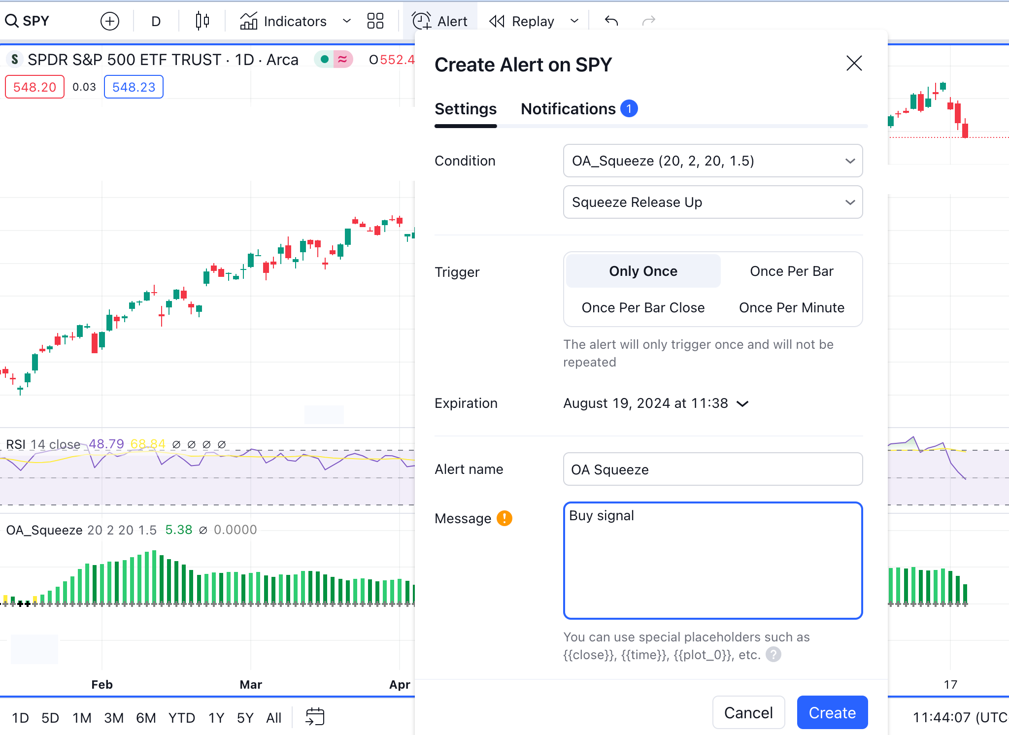 OA Squeeze Alert TradingView