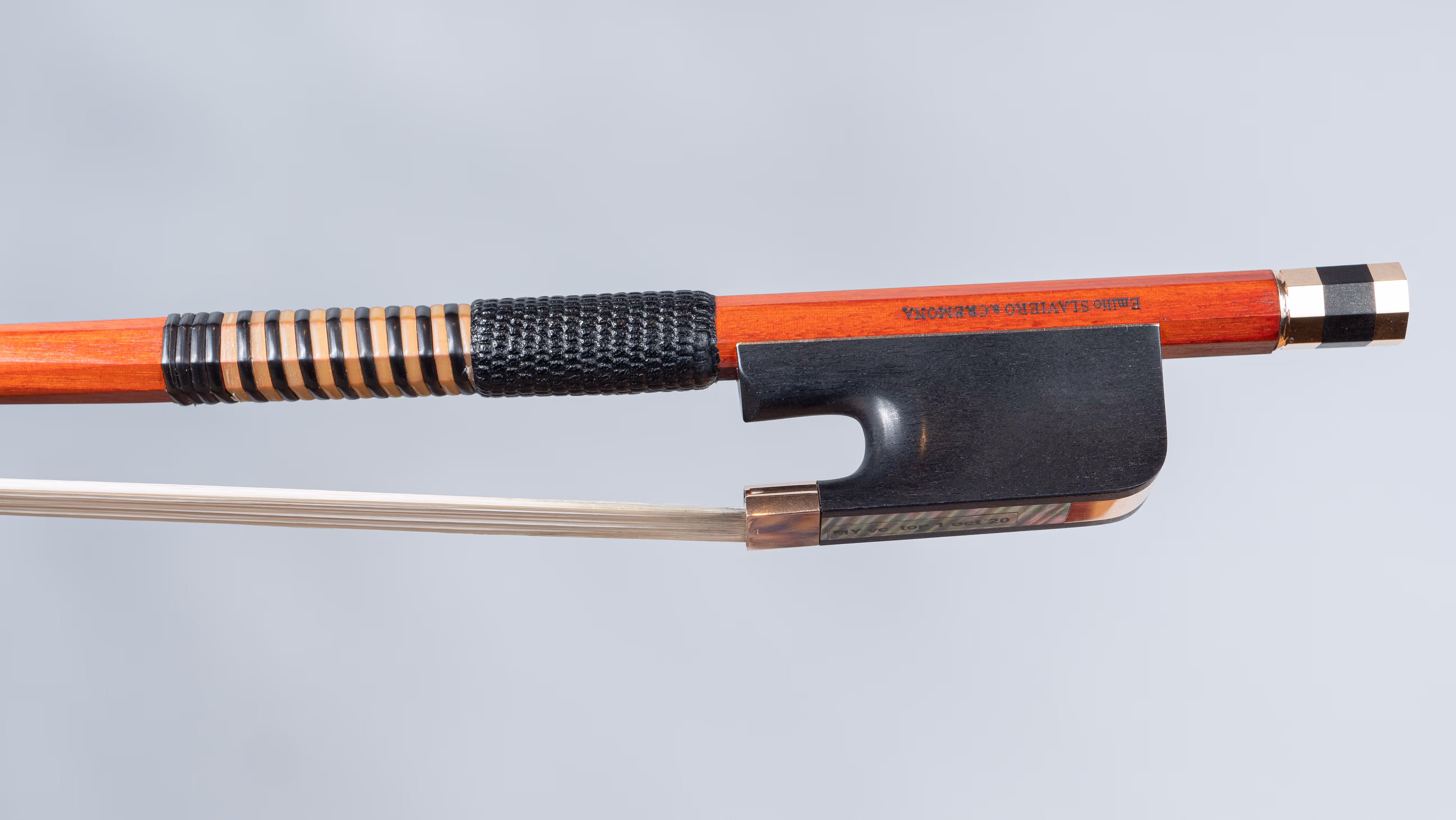 Gold Mounted Cello Bow by Emilio Slaviero