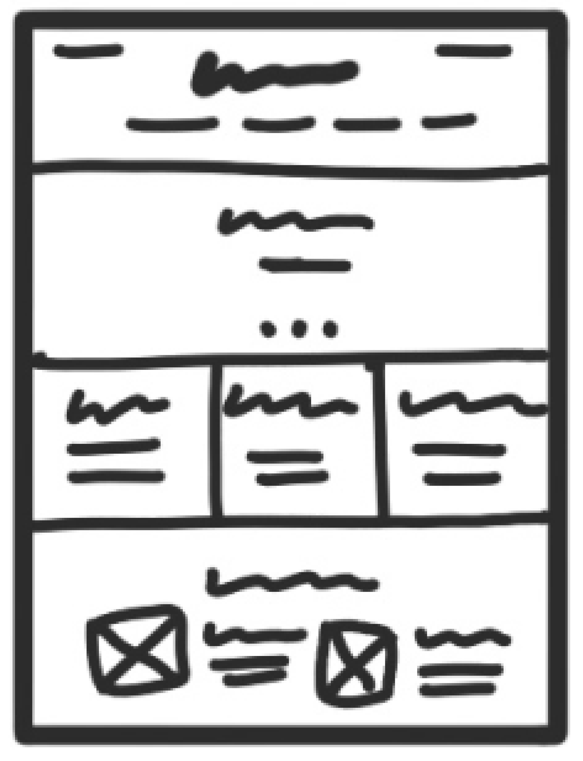 A sketch of the redesigned homepage
