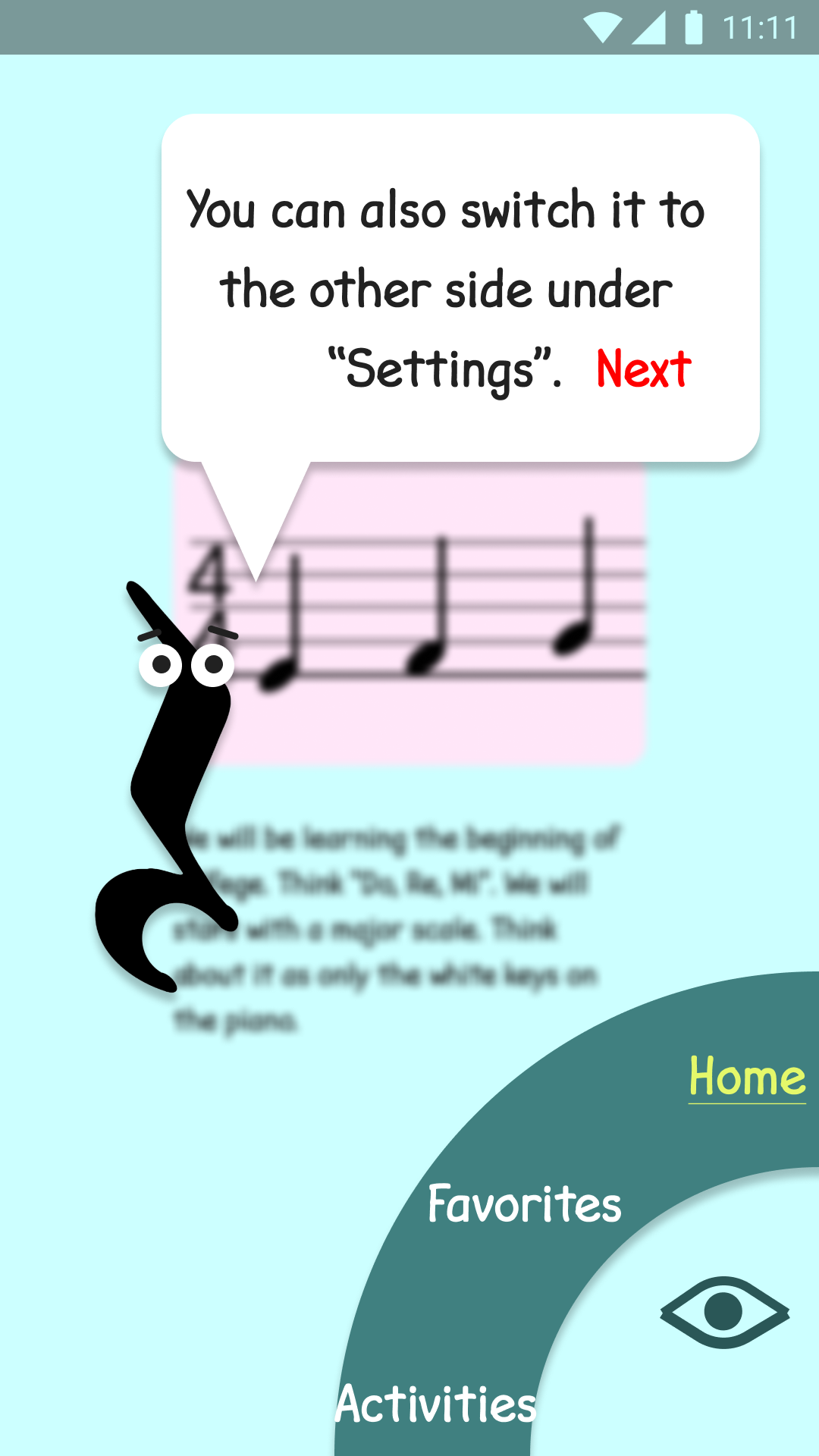 Onboarding Instructions move nav left or right