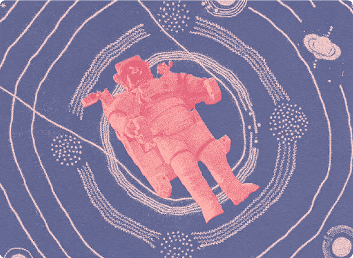 Spaceman on an abstract background