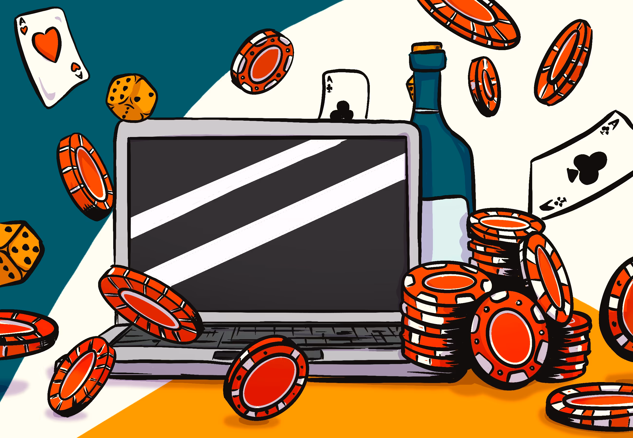 Illustration mit diversen Suchtmitteln