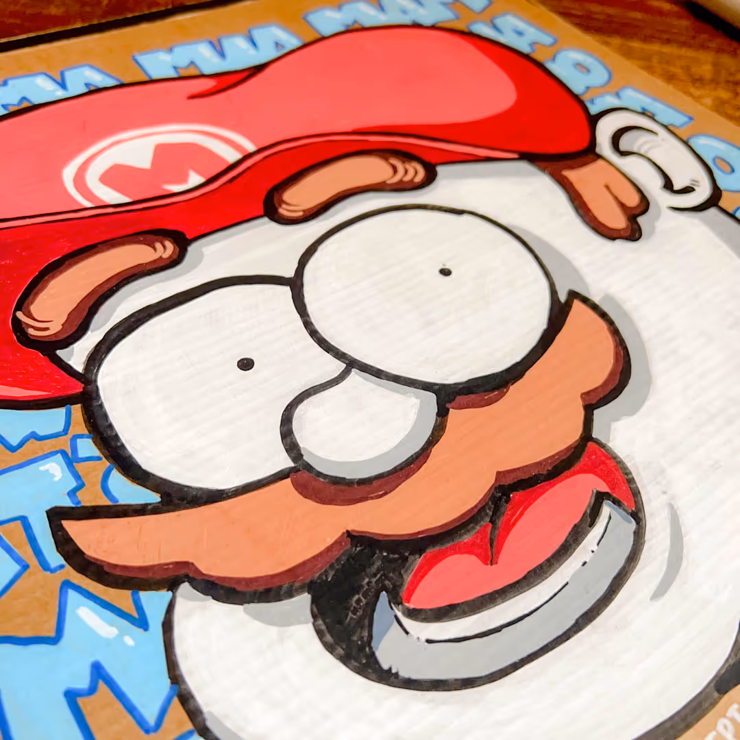 Chubby Drawn Super Mario