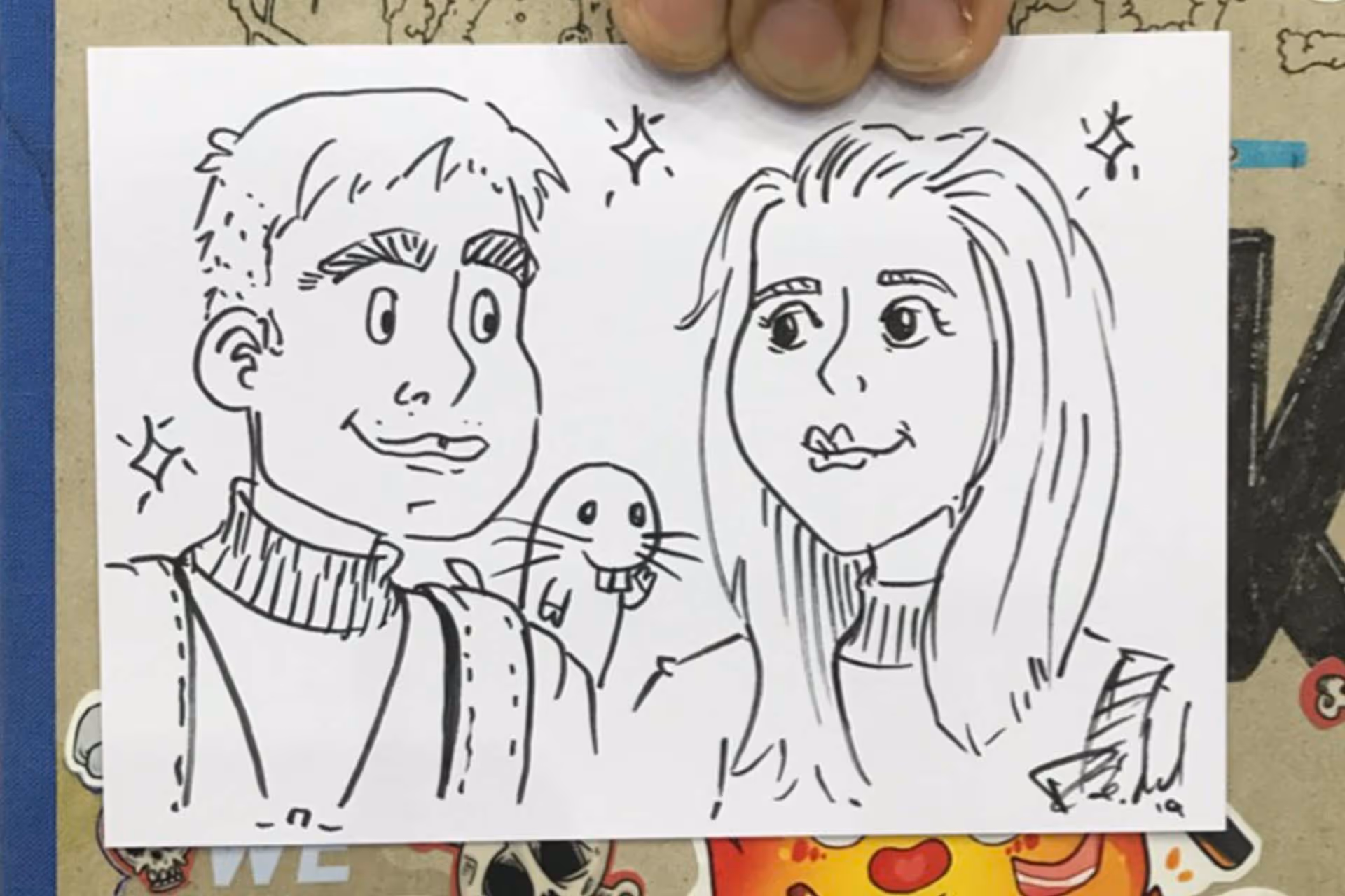 Schnellzeichnung eines Pärchens