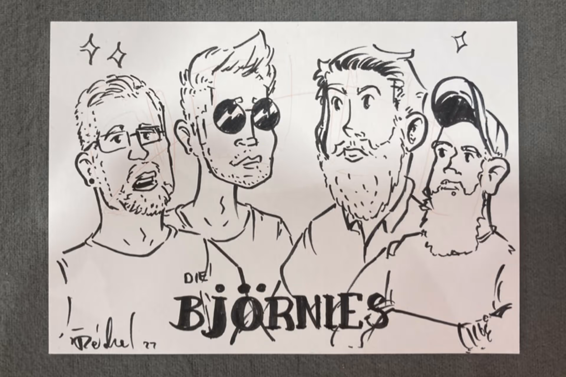 Schnellezichnung der Björnis - 4 Herren auf dem Comicsalon in Erlangen