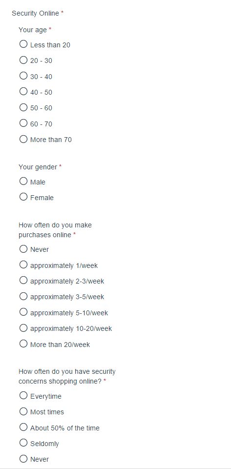 form with radio buttons
