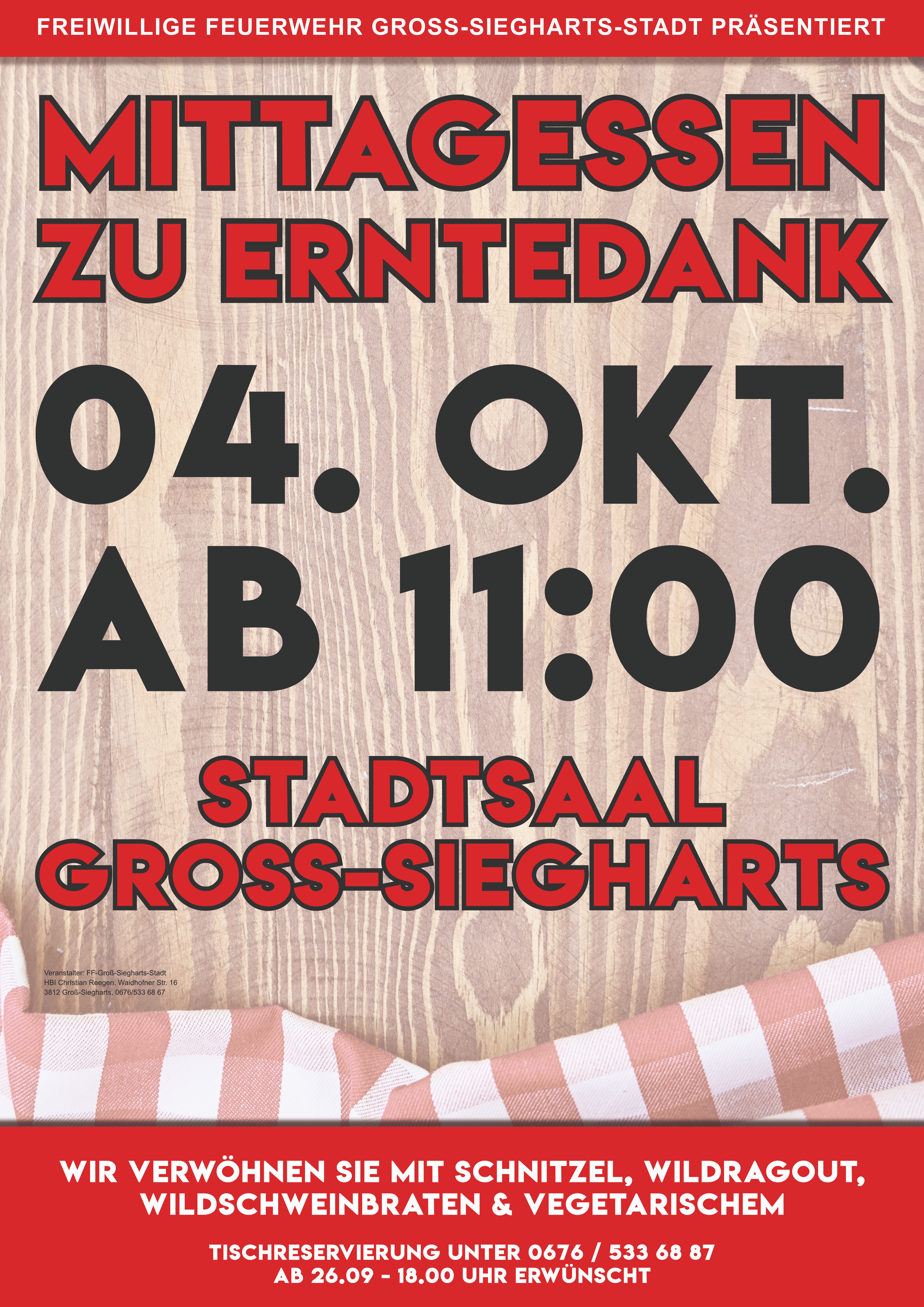 Einladung: Mittagessen zu Erntedank