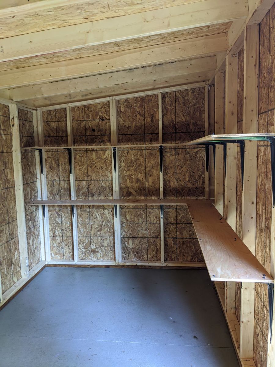 Shed Interior with Shelves