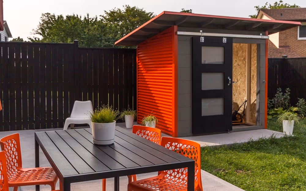 Bright Orange Garden Shed
