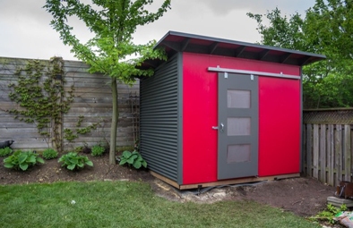 Red and Gray Essential Shed