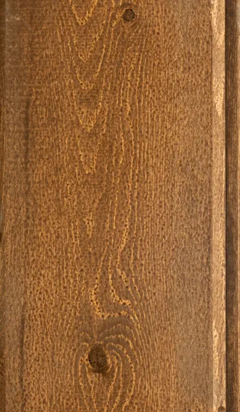 Pine tongue and groove stain swatch in Muskoka Brown