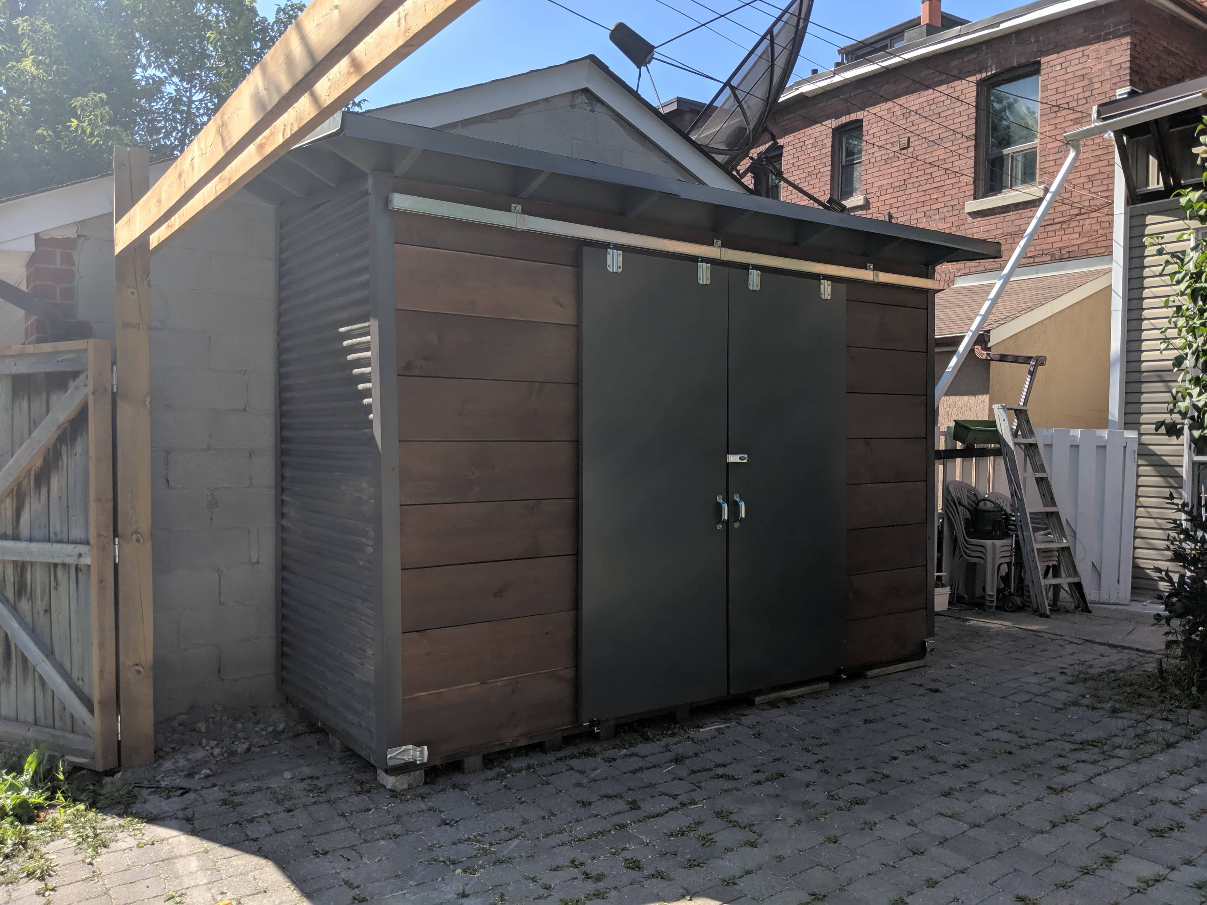 12' x 4' Essential Storage Shed with Muskoka Brown Shiplap Siding and Charcoal Steel