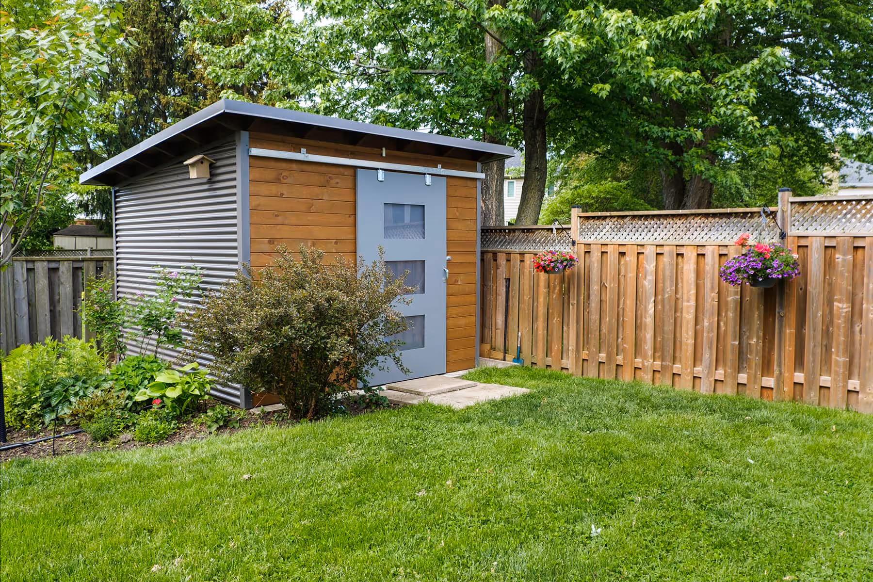 12' x 8' Advanced Shed with Eastern White Cedar and Jet Black Steel