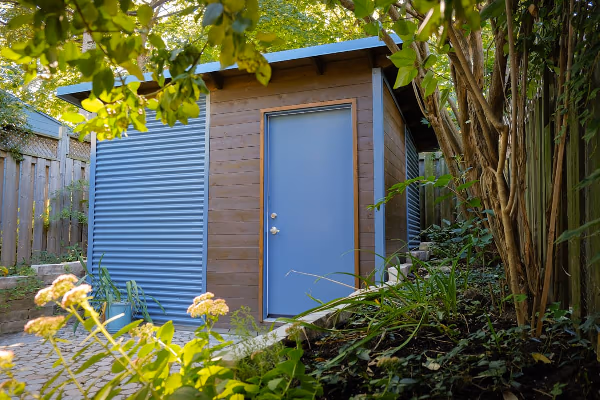 Bar Shed with Double Doors Poolside