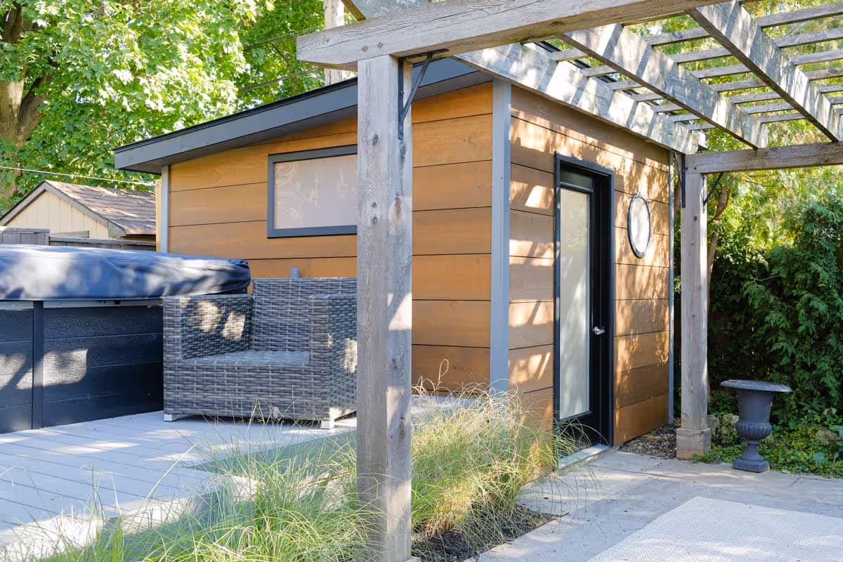 Bar Shed with Double Doors Poolside