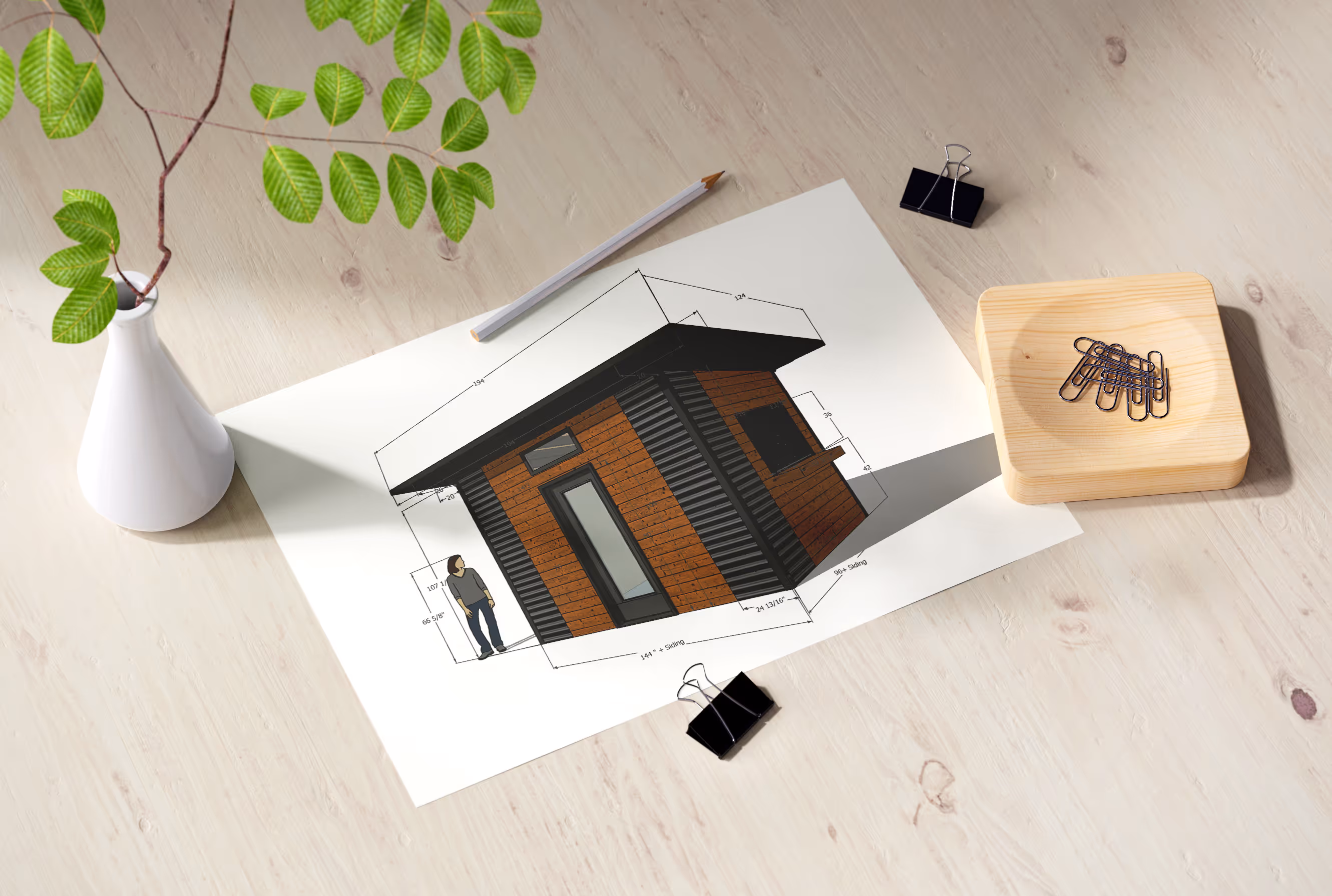 3D Render of a Storage Shed