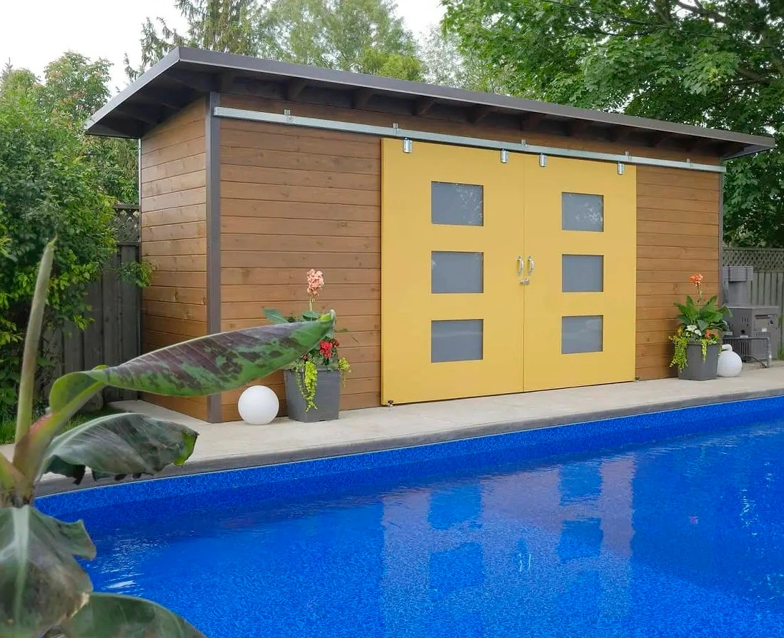 20 x 5 Essential pool shed with ultra-wide custom opening, London Ontario