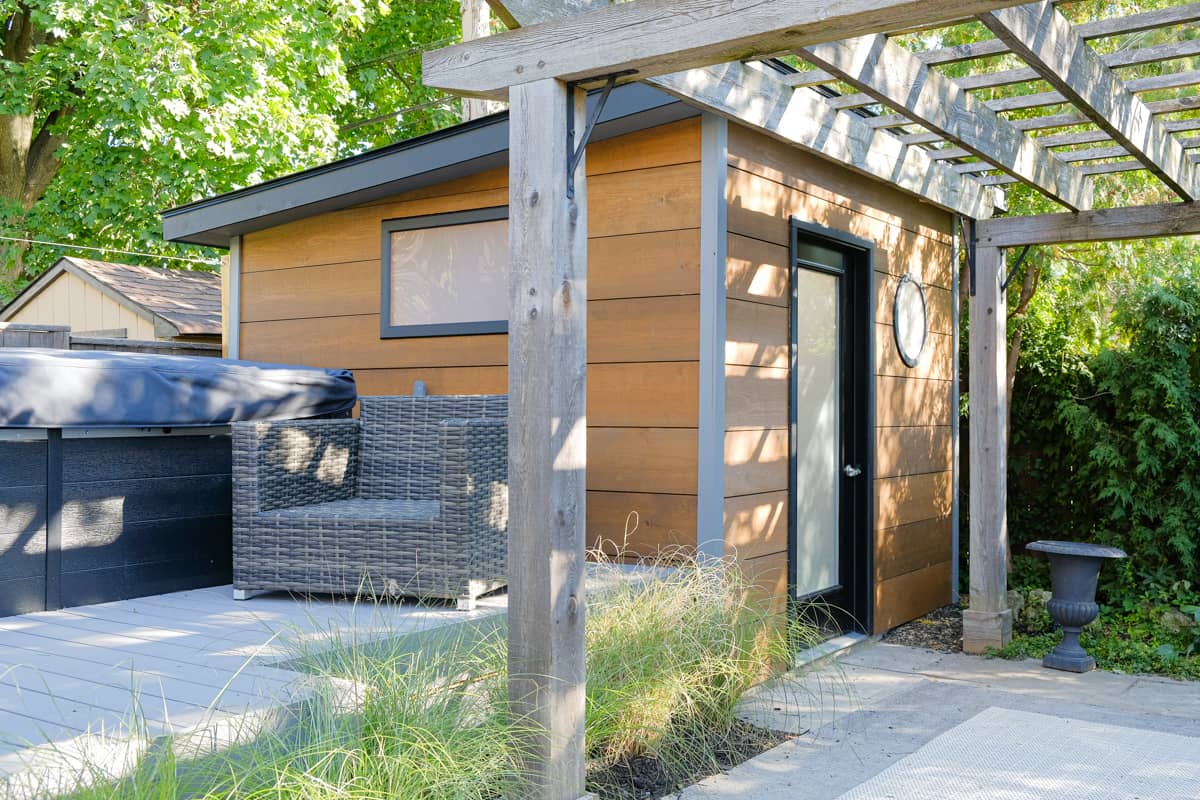 Bar Shed with Double Doors Poolside