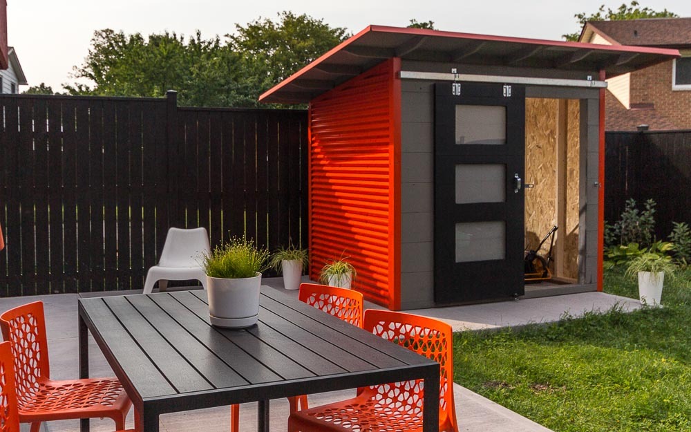 Bright Orange Garden Shed
