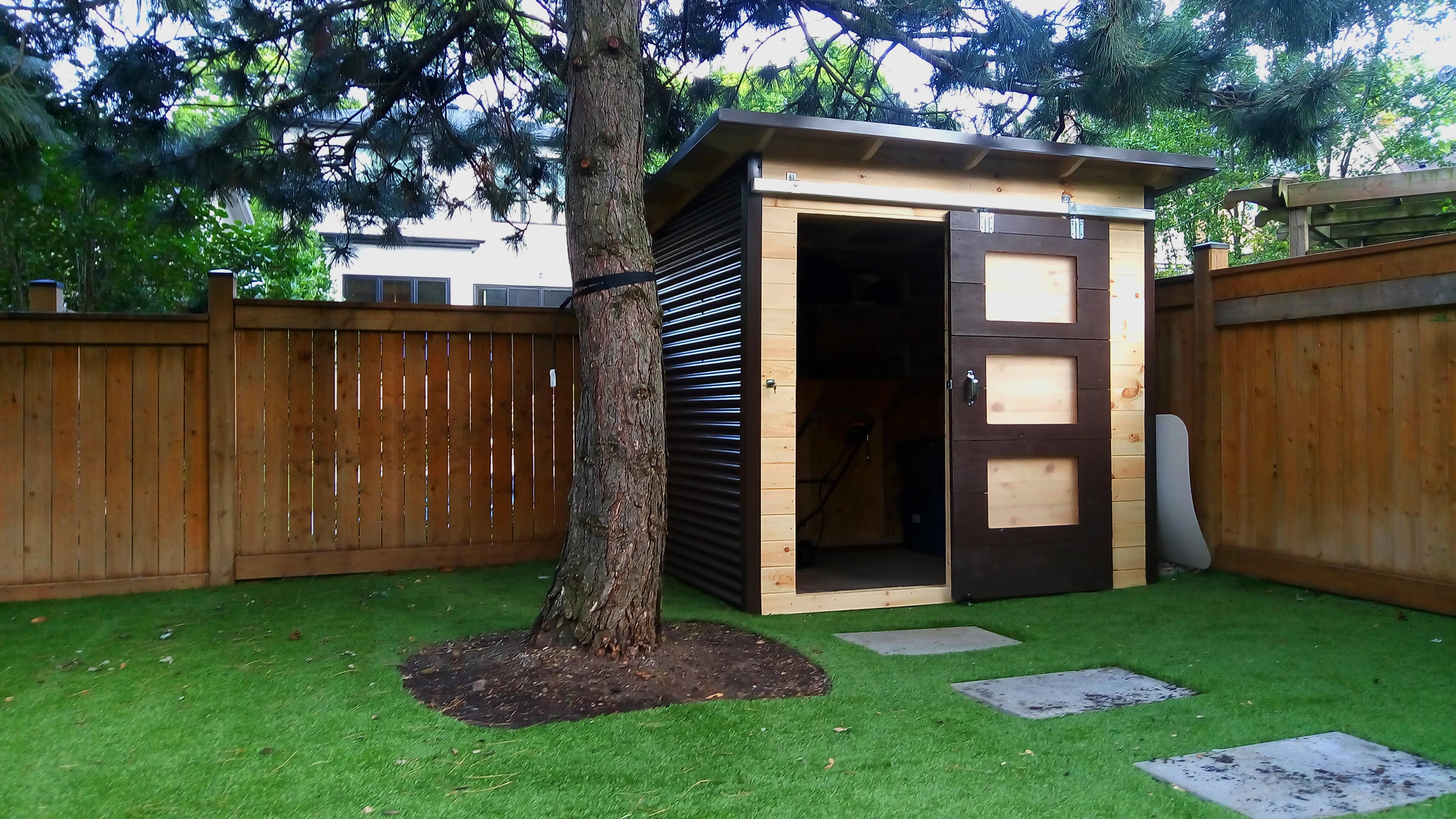 Steel and Pine Garden Shed