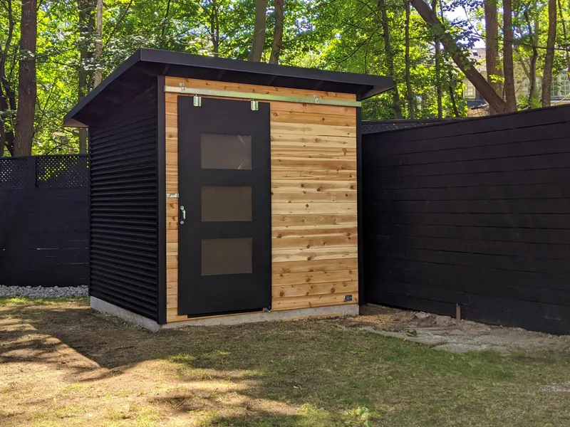 Essential Garden Shed with steel siding Modern design