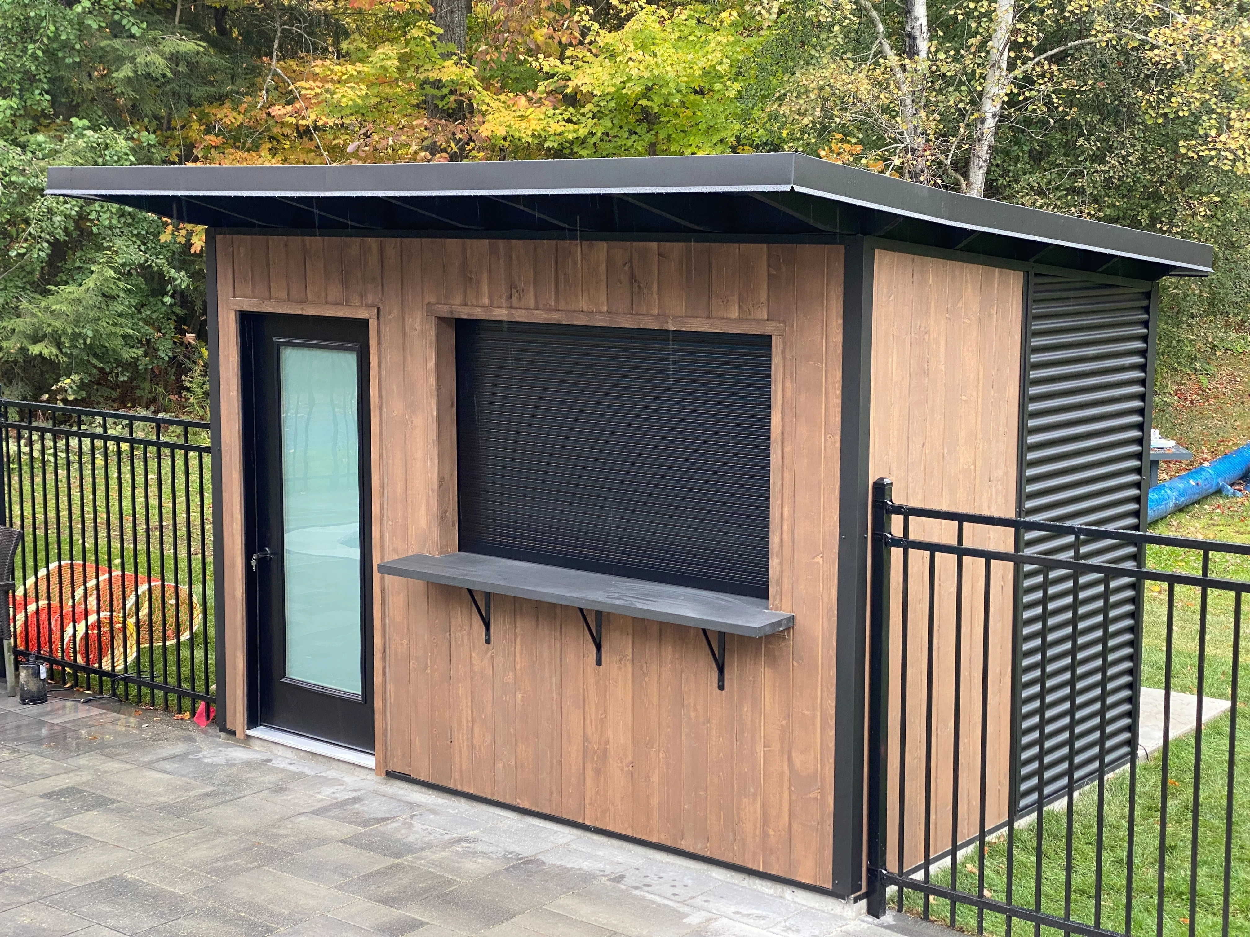 Bar Shed with Double Doors Poolside