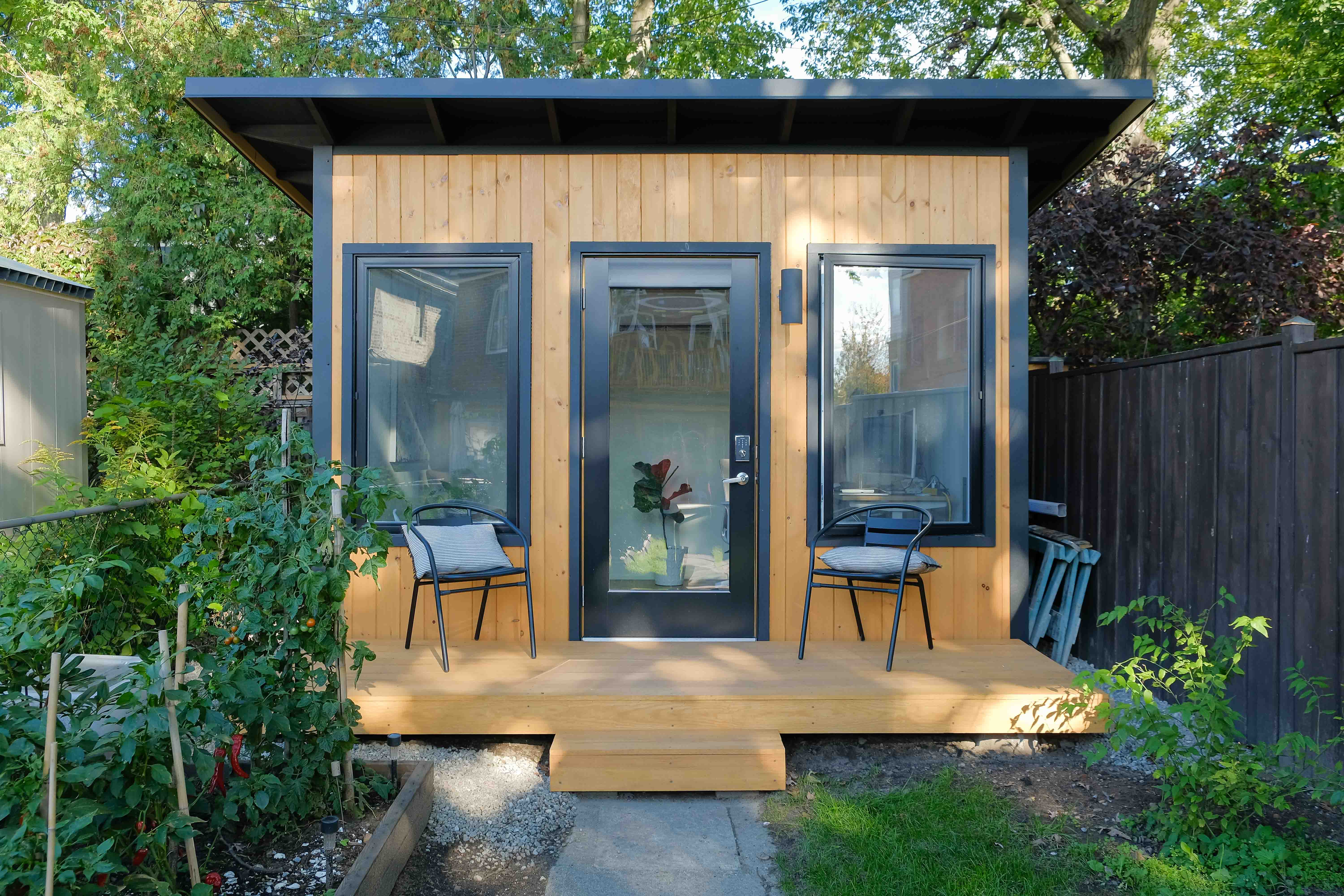 12x9 Toronto Backyard Office with large windows for quiet work-from-home atmosphere